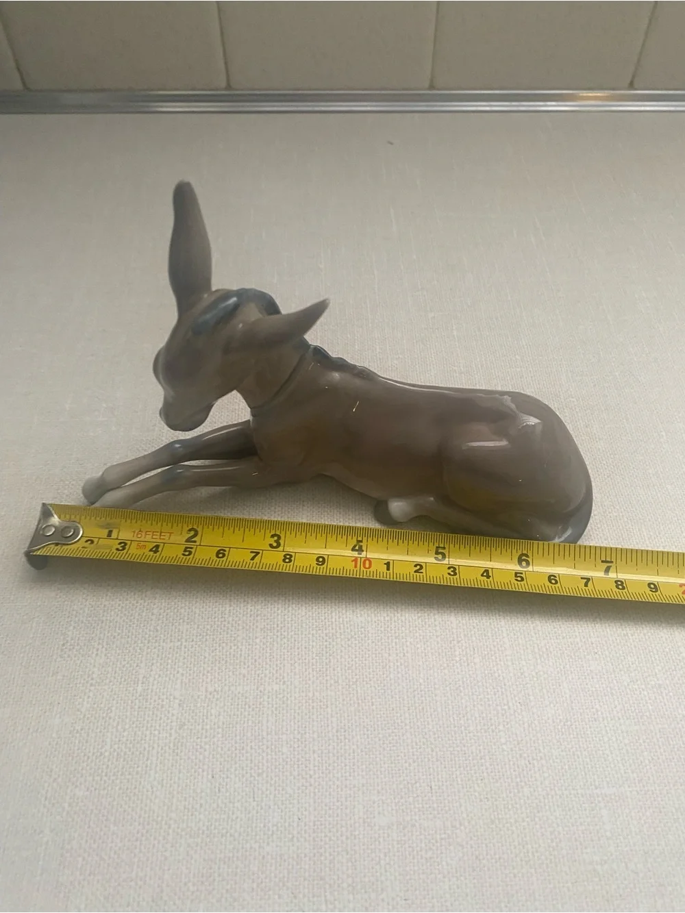 Lladro Nativity Donkey Laying Porcelain Figurine, Glazed Finish VTG F13N